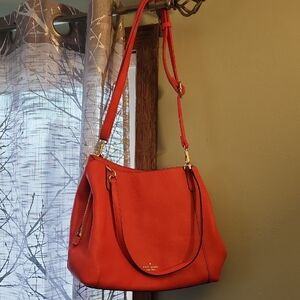 Kate Spade Red Textured Shoulder Bag with Adjustable Strap